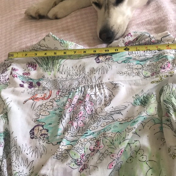 Anthropologie Maeve Tropical print blouse gathered waist/ wrists. Like new! SzXL - Picture 12 of 12